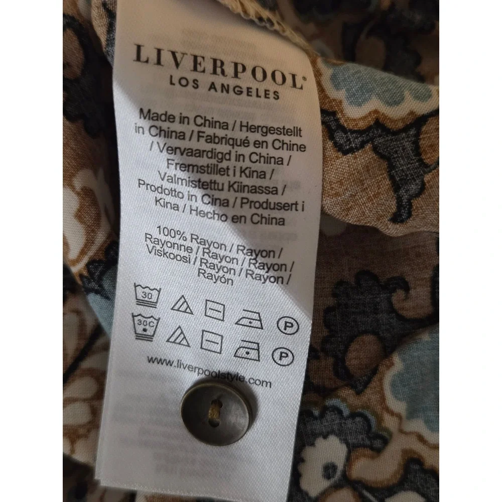 Women's size 3X LIVERPOOL top Southwest print blouse Button up long sleeve NWT - Picture 9 of 9